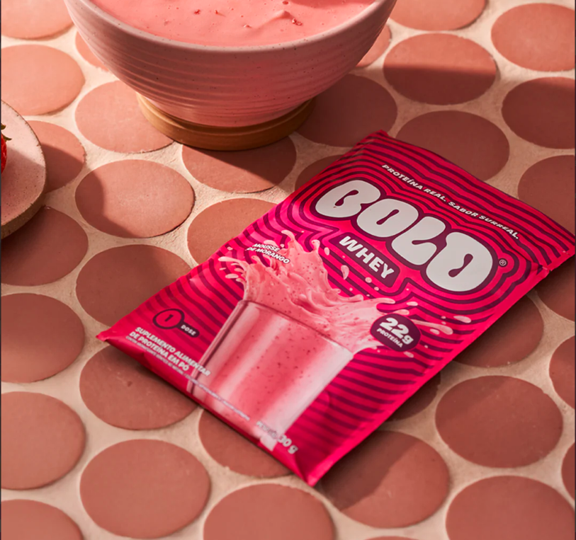 Bold Whey Protein Sachê Mousse de Morango Suplemento Proteico Original